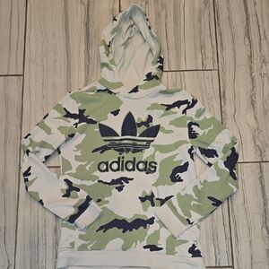 Adidas Green and Black Camo Hoodie